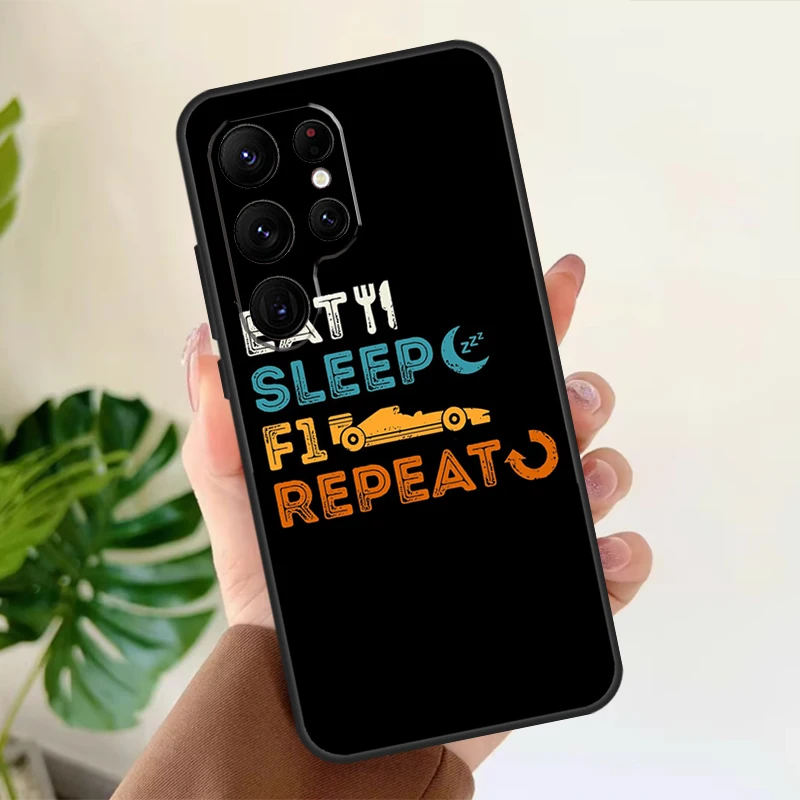 Eat Sleep F1 Repeat Cover For Samsung Galaxy S20 FE S21 FE S22 Ultra S9 S10 Note 10 Plus Note 20 S23 Ultra Case