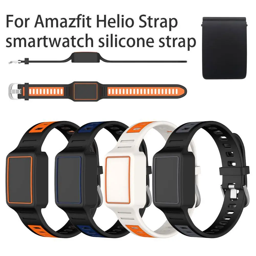 

For Amazfit Helio Strap Smartwatch Silicone Strap Waterproof Watch Band Adjustable Replacement Wristband MultipleColor Accessory