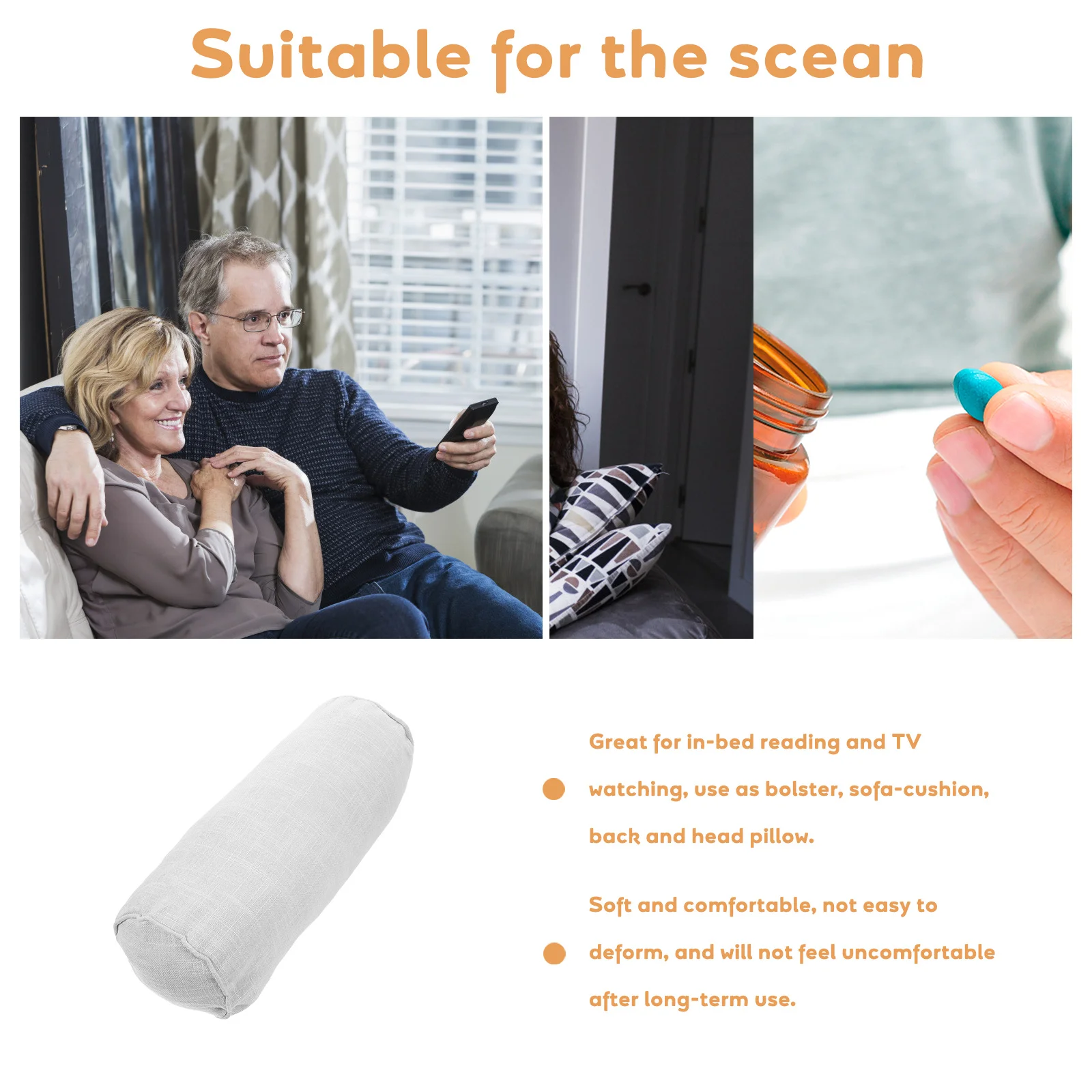 

Yoga Pillow Cotton Linen Durable Stable Non Slip Lightweight Portable Practice Pillow Lumbar Leg Neck Support for Women Fitness