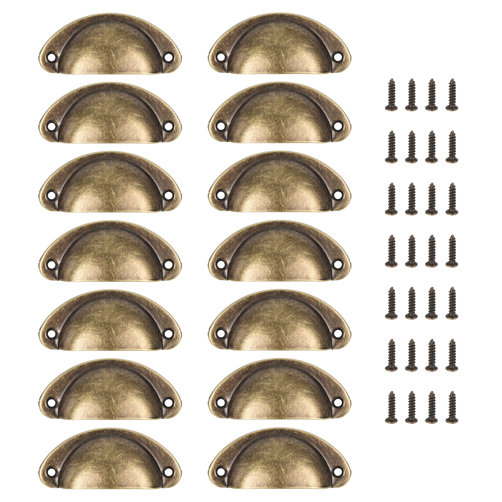 10/14pcs Vintage Drawer Handle Metal Cup Drawer Pulls Knobs with Screws for Kitchen Cupboards Furniture Wardrobe