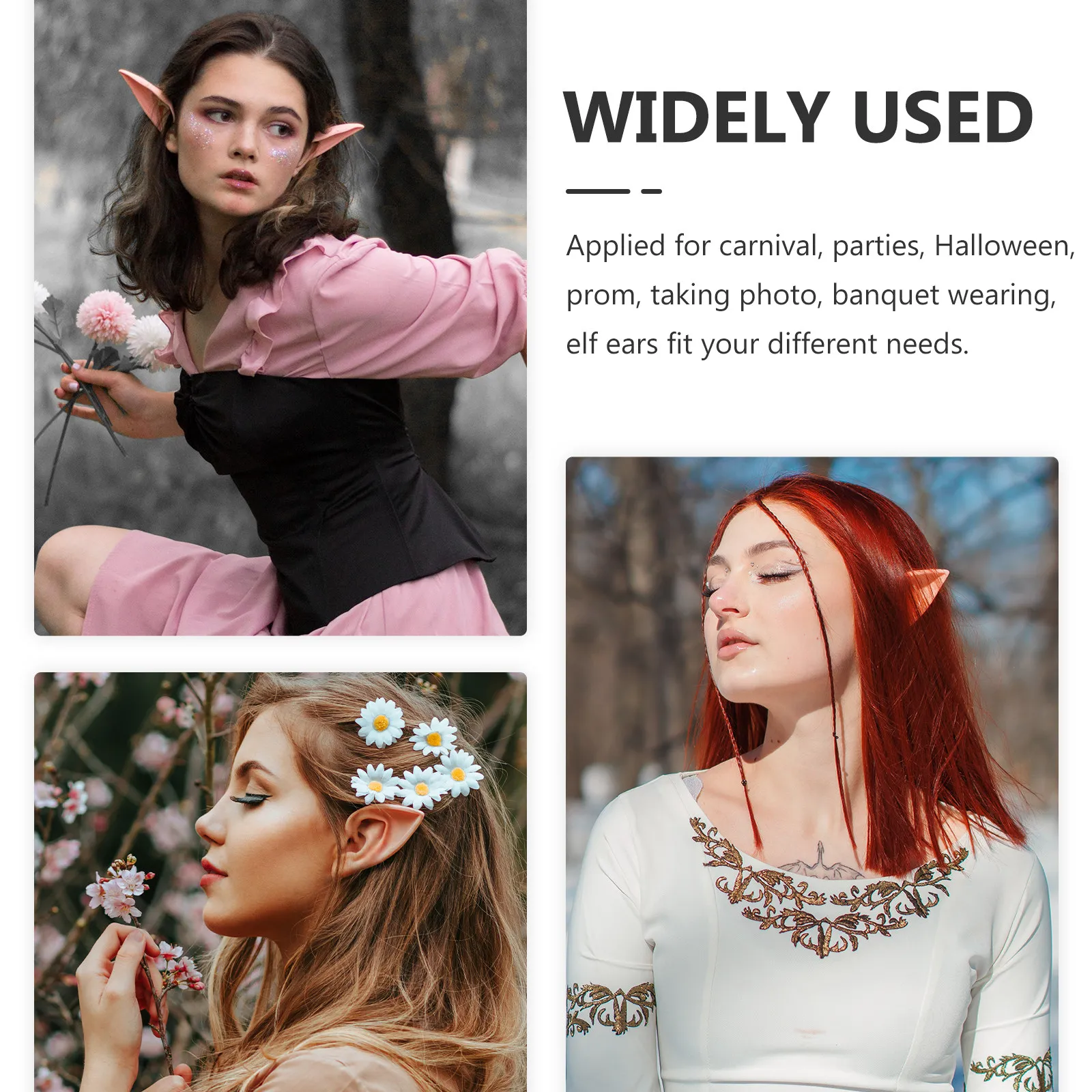 

1 пара эльфийских ушек с декором в виде бабочек, шикарные и элегантные аксессуары для костюмированных мероприятий, банкетов, вечеринок, праздничных случаев, в стиле феи