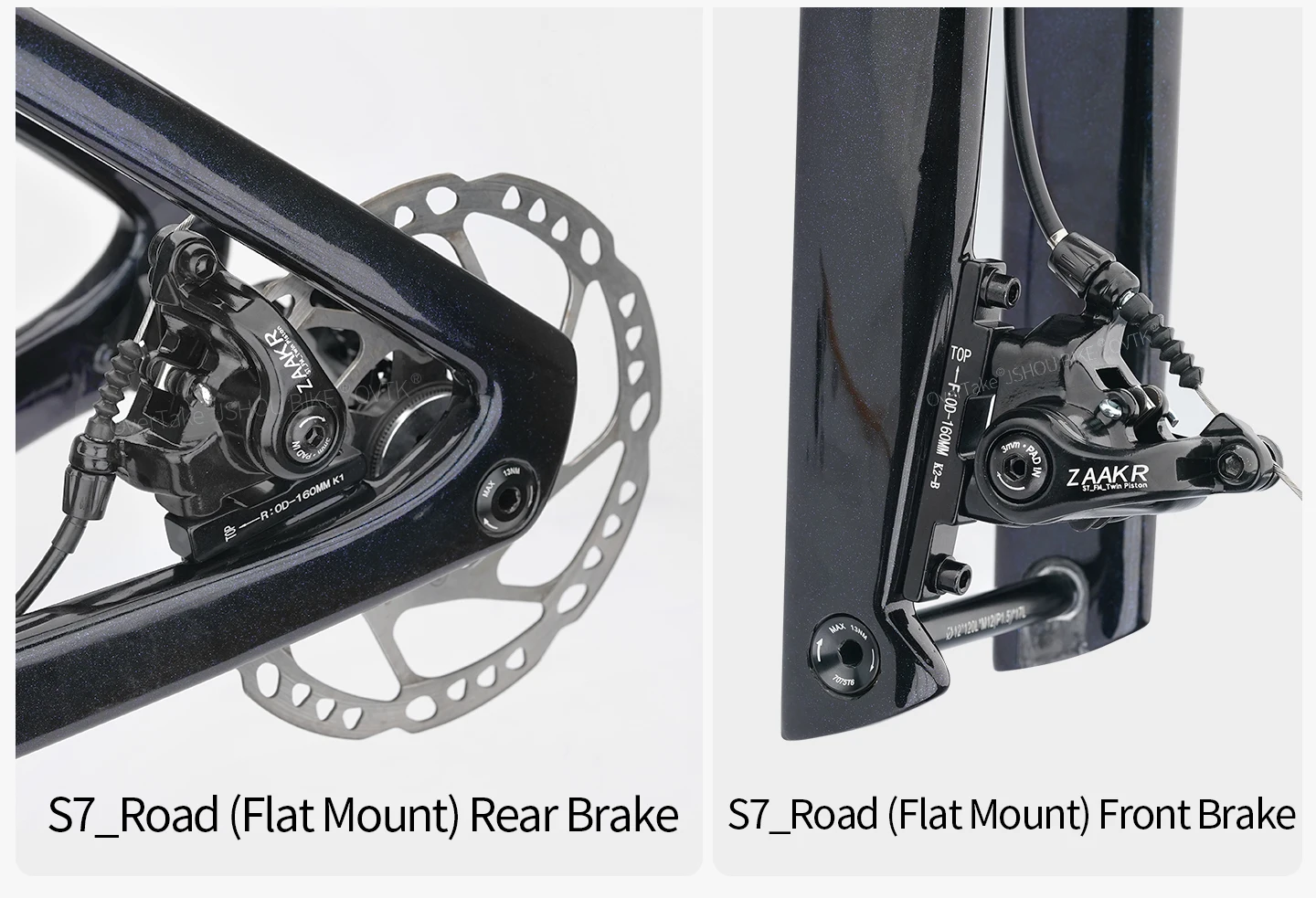 ZAAKR S7/S8 MTB/Rennrad Scheibenbremse Mechanische Drahtzug-Scheibenbremse Aluminiumlegierung 140/160mm Rotor von NUTT Fahrradzubehör – Detail 6