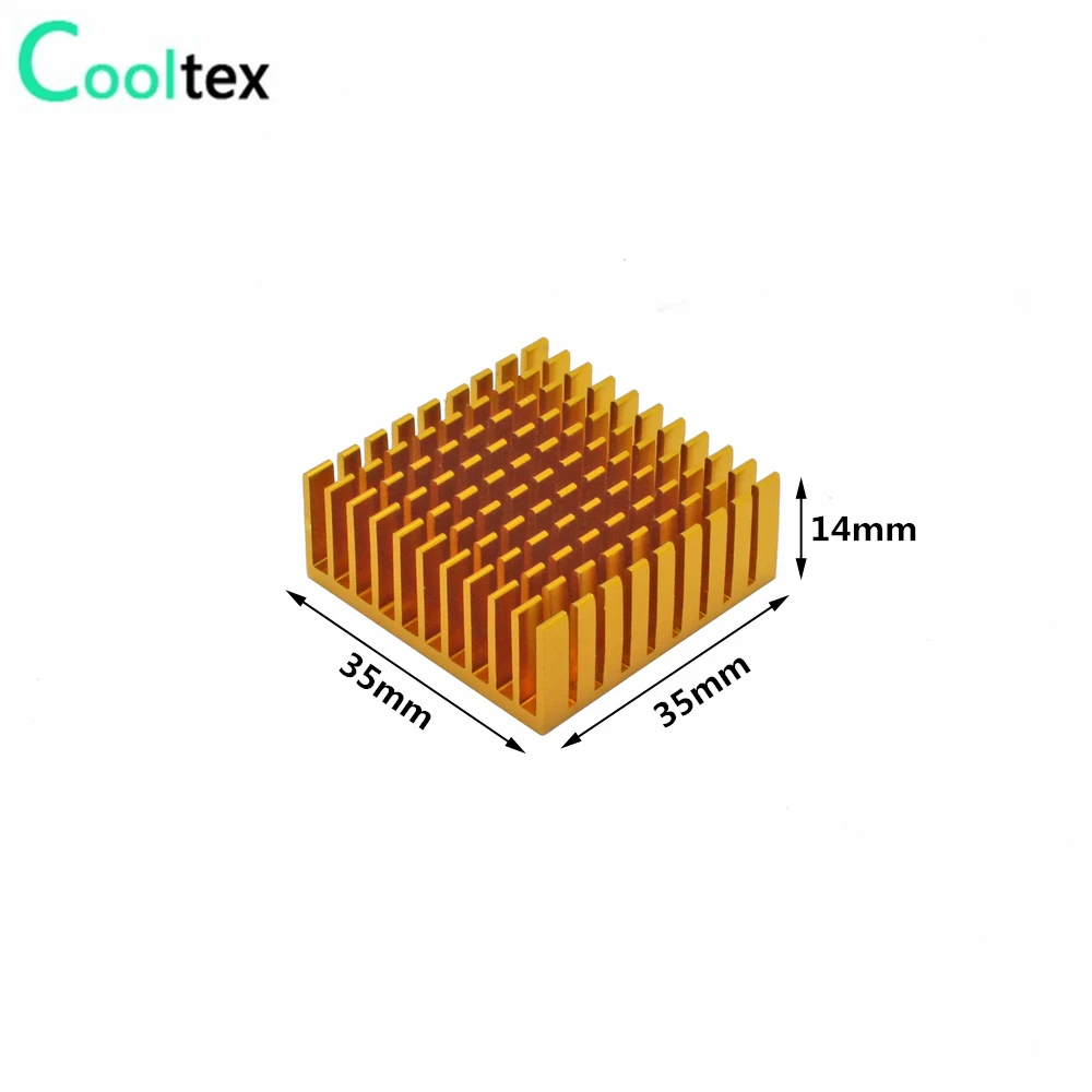 10pcs 35x35x14mm Aluminum Heatsink Radiator Heat Sink For Electronic Chip 3D printe Cooling With Thermal Conductive Tape