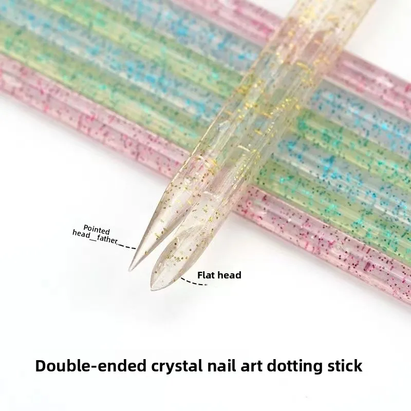 Beginner Manicure Rhinestone Wax Picker Stick Crystal Dotting Rod DIY Nail Art Floral Pointing Pick Up Tools