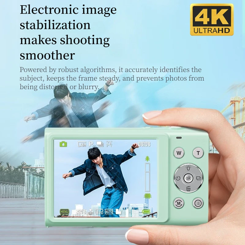 

4K HD камера с автофокусом для видеоблогов, 16-кратный цифровой зум, 48 МП, с видеокамерой с большим экраном 2,8 дюйма для фотографии для детей и взрослых