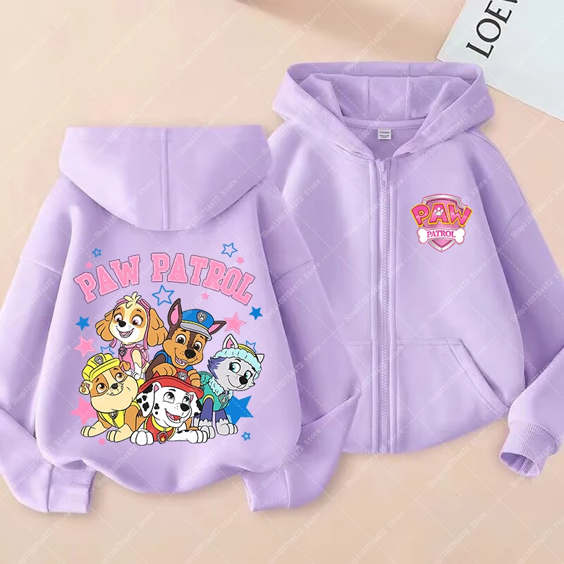 باو باترولز الأطفال سستة هوديي سترة سكاي تشيس الكرتون لطيف جاكيتات للأطفال طويلة الأكمام سترة معطف الخريف الملابس أعلى