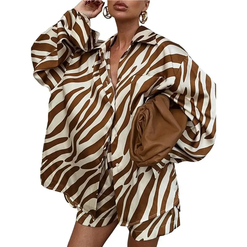 

NEW-Women 2 Piece Short Sets Print Vacation Outfits Tops Resort