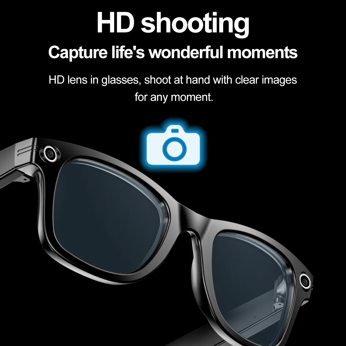 AI Smart Glasses with GPT4.0: Camera Sunglasses for Recording, Photos, Music, Calls, Real-Time Translation & Chat