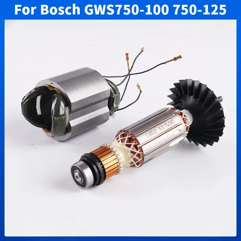 

AC220-240V Armature Rotor Anchor Replace for Bosch GWS750-100 750-125 Angle Grinder rotor Stator Electric tool accessories