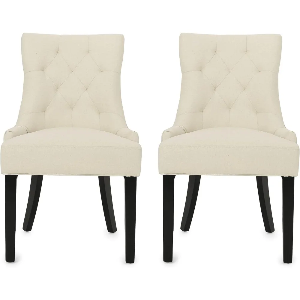 

Hayden Tufted Fabric Dining / Accent Chairs, 2-Pcs Set, Beige