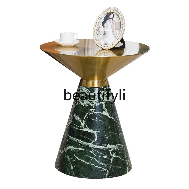 

Retro small coffee table light luxury personality removable wrought iron mini side table small flower stand