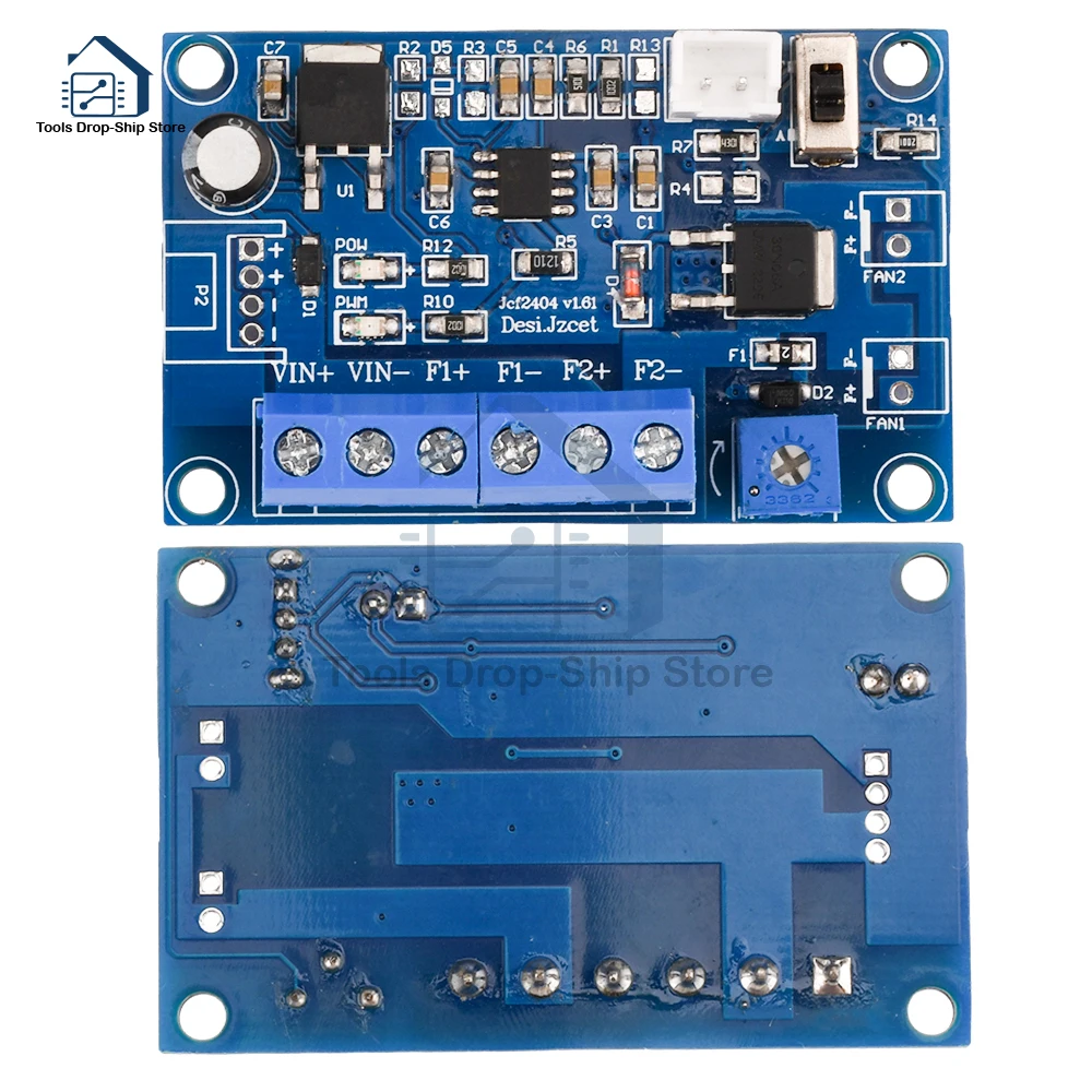 DC12V 24V 4A Fan Temperature Control Module PWM Thermostat Speed Governor DC Fan Intelligent Speed Regulator with 50CM Line