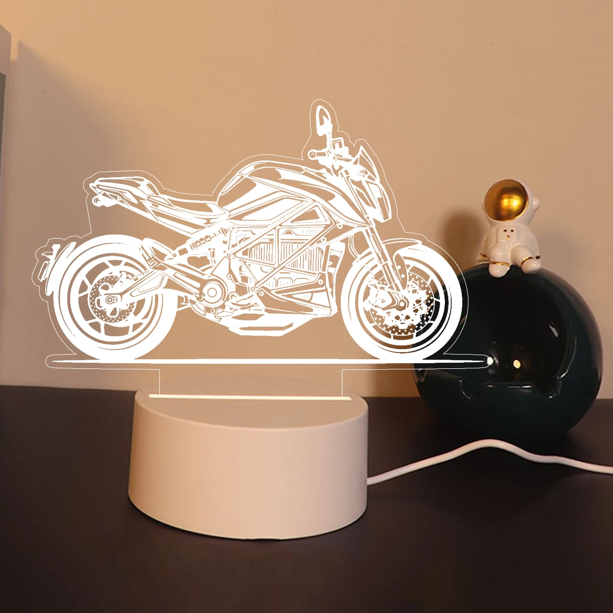 Motorcycle Modern  3D Led Night Light Color Changing For Home Room Decoration Nightlight