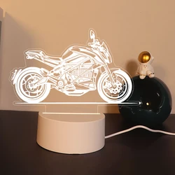 Motorcycle Modern  3D Led Night Light Color Changing For Home Room Decoration Nightlight