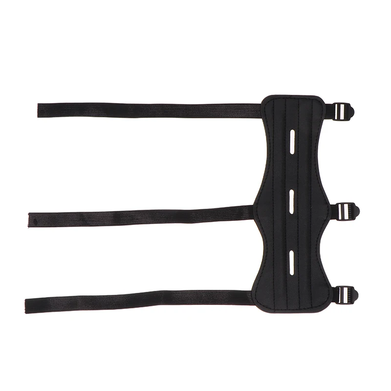 อุปกรณ์ป้องกันแขนสำหรับยิงธนู ทำจากหนัง 3 สายรัด ป้องกันแขน ปรับได้ ปลอดภัย สำหรับการล่าสัตว์ ยิงธนู และฝึกซ้อม