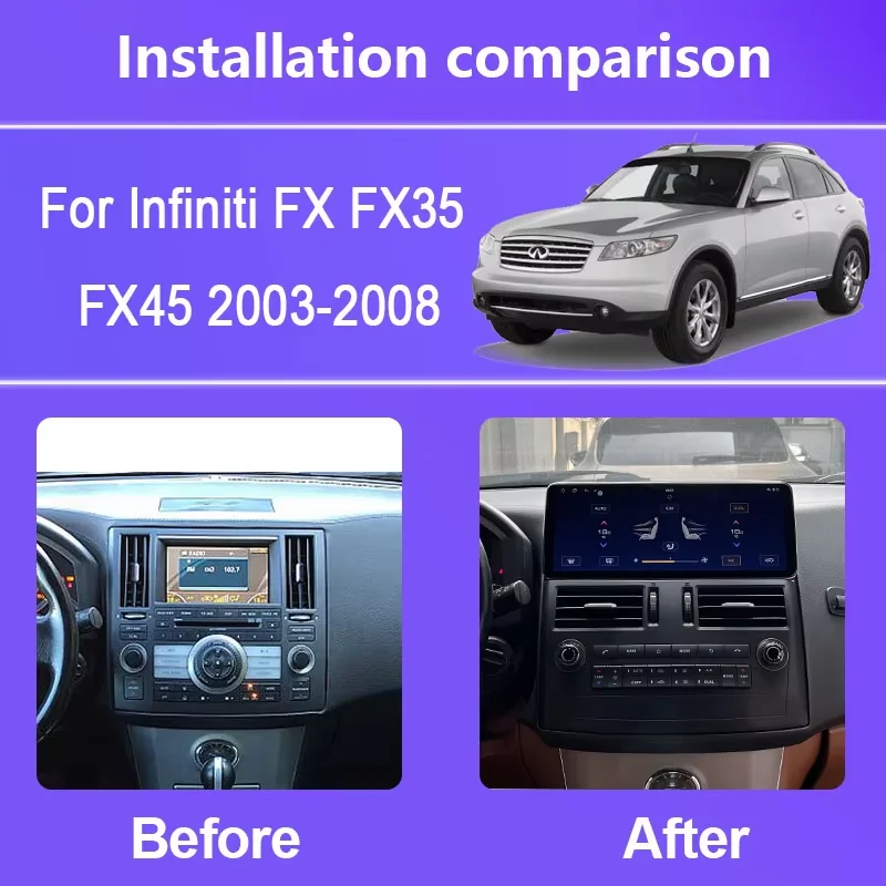 12.3inch Android Car Radio Multimedia Video Player For Infiniti FX35 FX45 2007 2008 Stereo Auto Wireless Carplay GPS Navigation