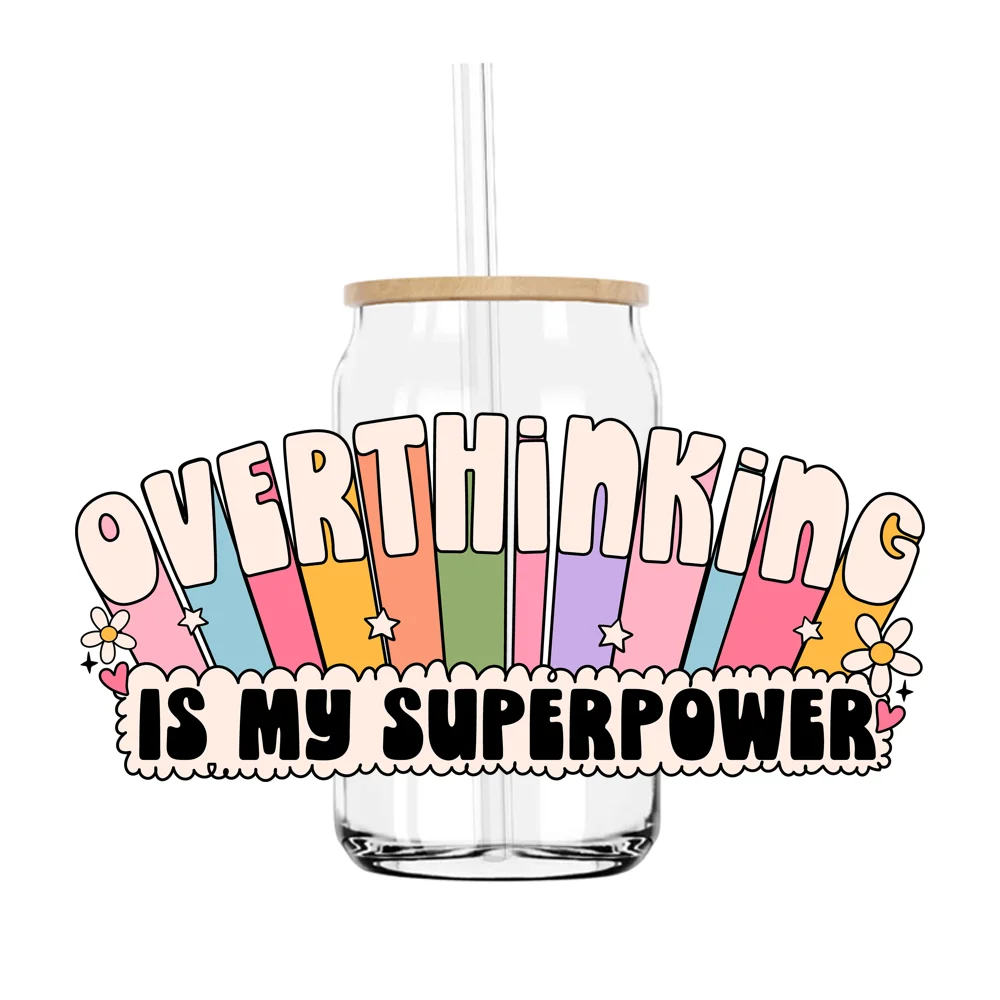 

Mental Health 16OZ UV DTF Cup Wrap Transfers Stickers Custom Labels DIY Durable Waterproof Logo For Libbey Glass Can