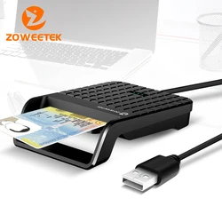 Zoweetek 정품 USB ID 카드 리더, EMV 뱅크 DNI CAC 칩 스마트 카드 리더