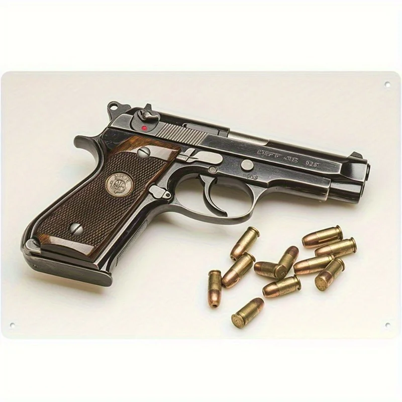

Glock 17 Metal Model - Realistic Military Pistol Decor for Home, Bar, Game Room, Hotel | Vintage Iron Sign