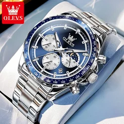 OLEVS High Quality Fashion Watch for Men Waterproof Chronograph Date Original Luxury Business Quartz Men's Wrist Watches+Box