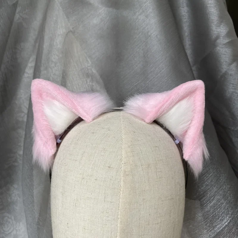 Nach Maß Halloween Katze Ohr Cos Beast Ohr handgemachte süße schöne Cosplay Kopfbedeckung Haarnadel rosa Katze Ohren für Anime Lolita Cosplay