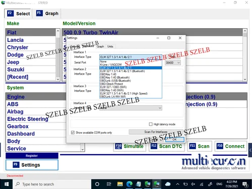 Imagen 2 del producto El más nuevo Multiecuscan V5.2 registrado ilimitado Keygen para Fiat Scanner Multi Ecu Scan funciona para la herramienta de diagnóstico ELM327 OBDII