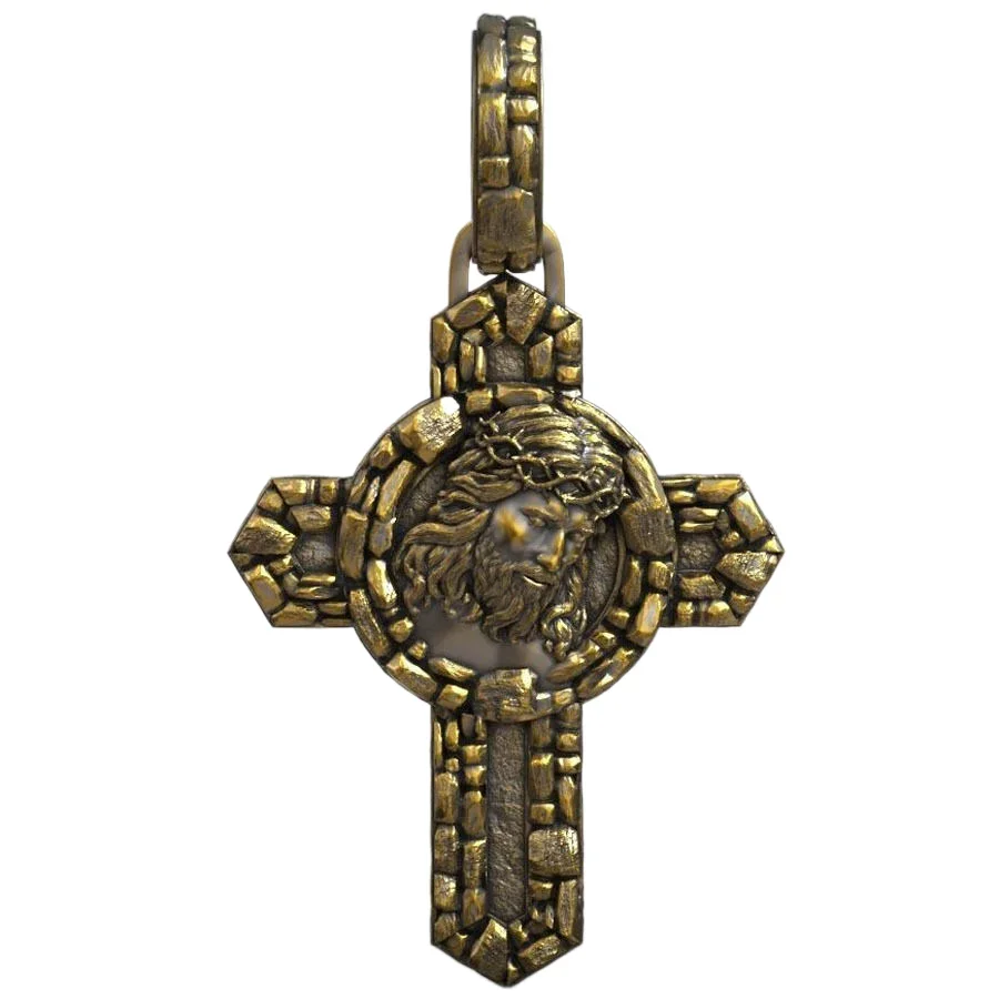 20g Crucifix Jesus Cross Catholic Medal Saint Benedict Gold Pendant Customized 925 Solid Sterling Silver Pendant Punk Hollow