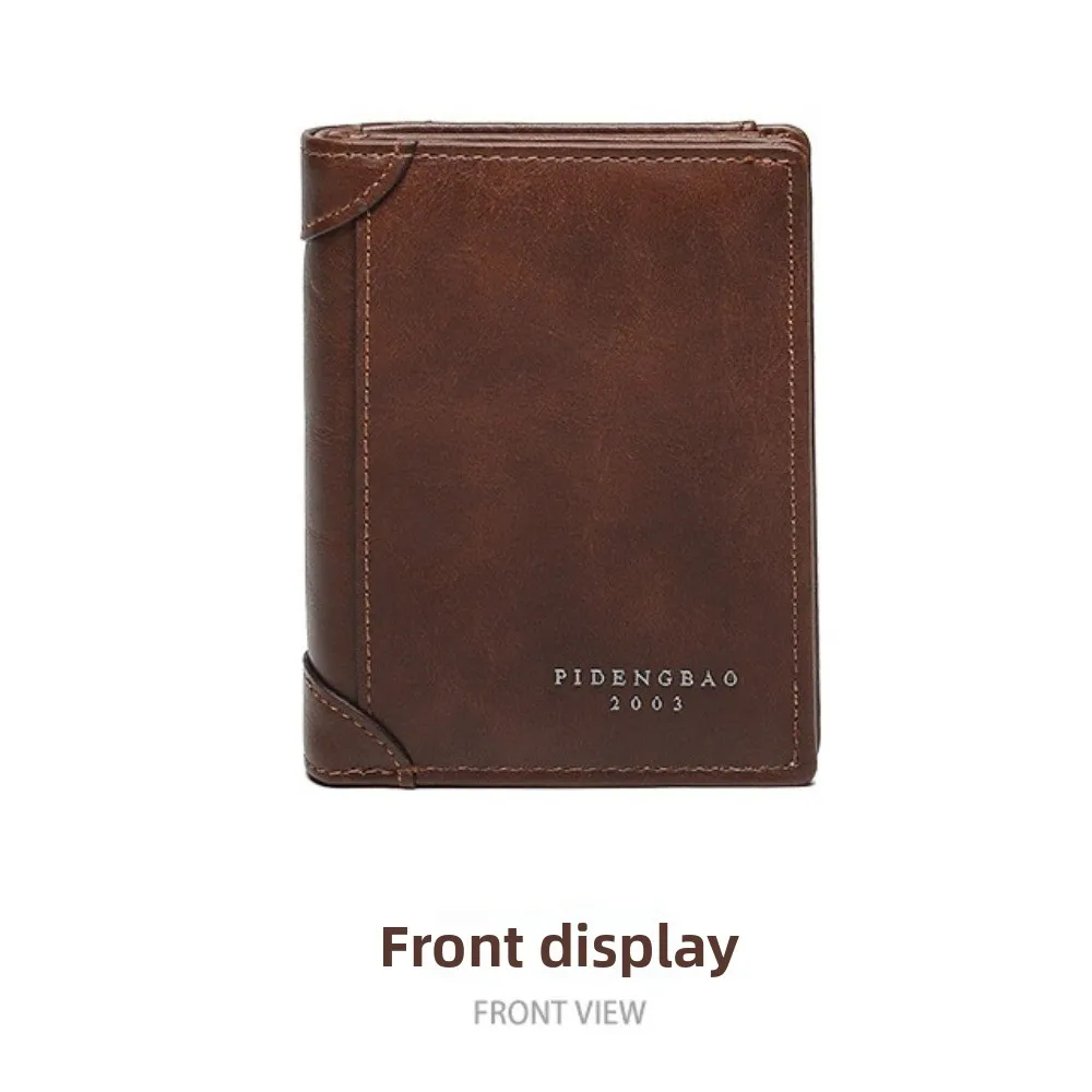 Dompet Kulit PU Pendek Sederhana Kantong Ritsleting Kartu Kredit ID Tas Clutch Pria Tempat Kartu Penyimpanan Multifungsi untuk Perjalanan