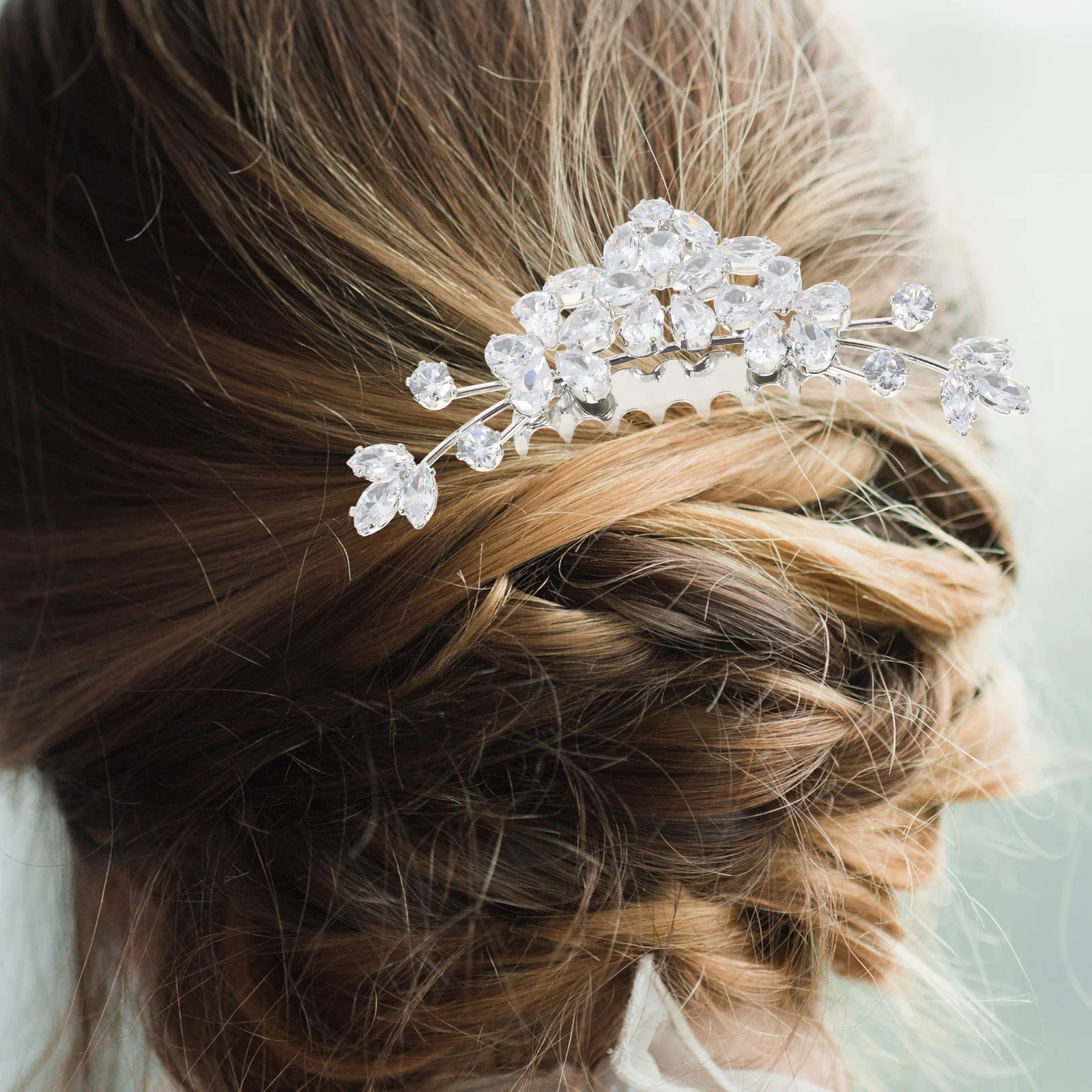 

Rhinestone Wedding Hair Comb Bridal Headpiece Lightweight Hair Piece for Brides Bridesmaids Formal Event Accessories