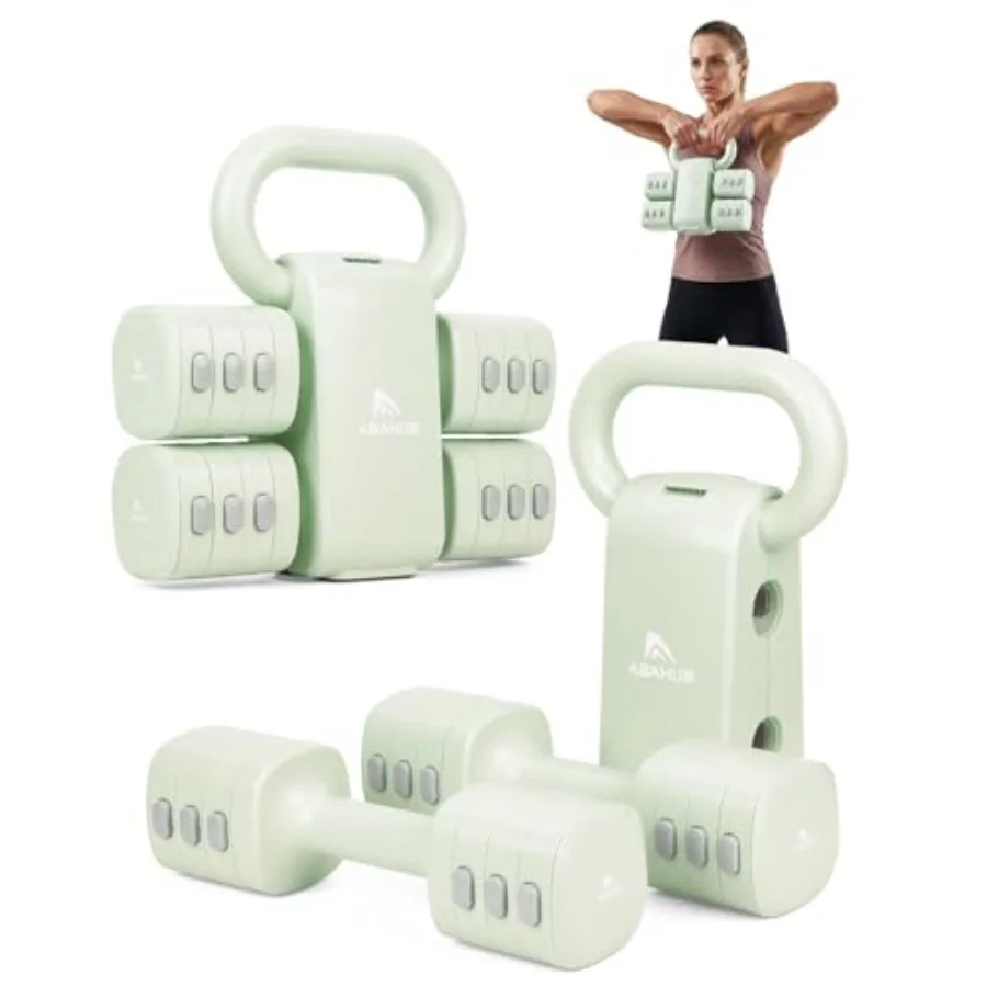 Home gym dumbbell set: 4-in-1 adjustable weights with kettlebell grip converter steel construction black and gray space-saving