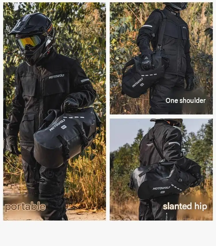 For Thickened Waterproof Rear Luggage Bag for Motorcycle Tours Wear-Resistant Tear-Proof Material Motorcycle Travel Bag