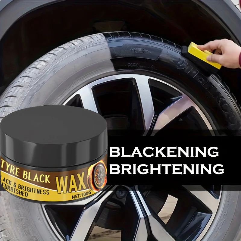 1 Piece 100g Car Tire Gloss Maintenance Agent Car Wax Tire Coating Paste Polishing Cleaning Wax - Bright Tire and Re-Blackening, Seat Care and Recovery Gloss