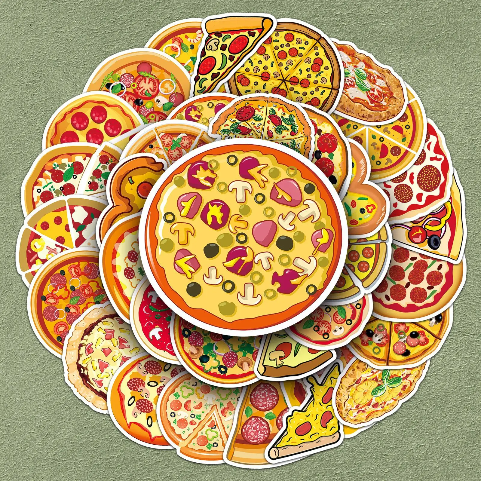 

50PCS Pizza Cartoon Food Fast Food Doodle DIY Material Decorative Laptop Case Guitar iPad Waterproof Sticker Kids Toy