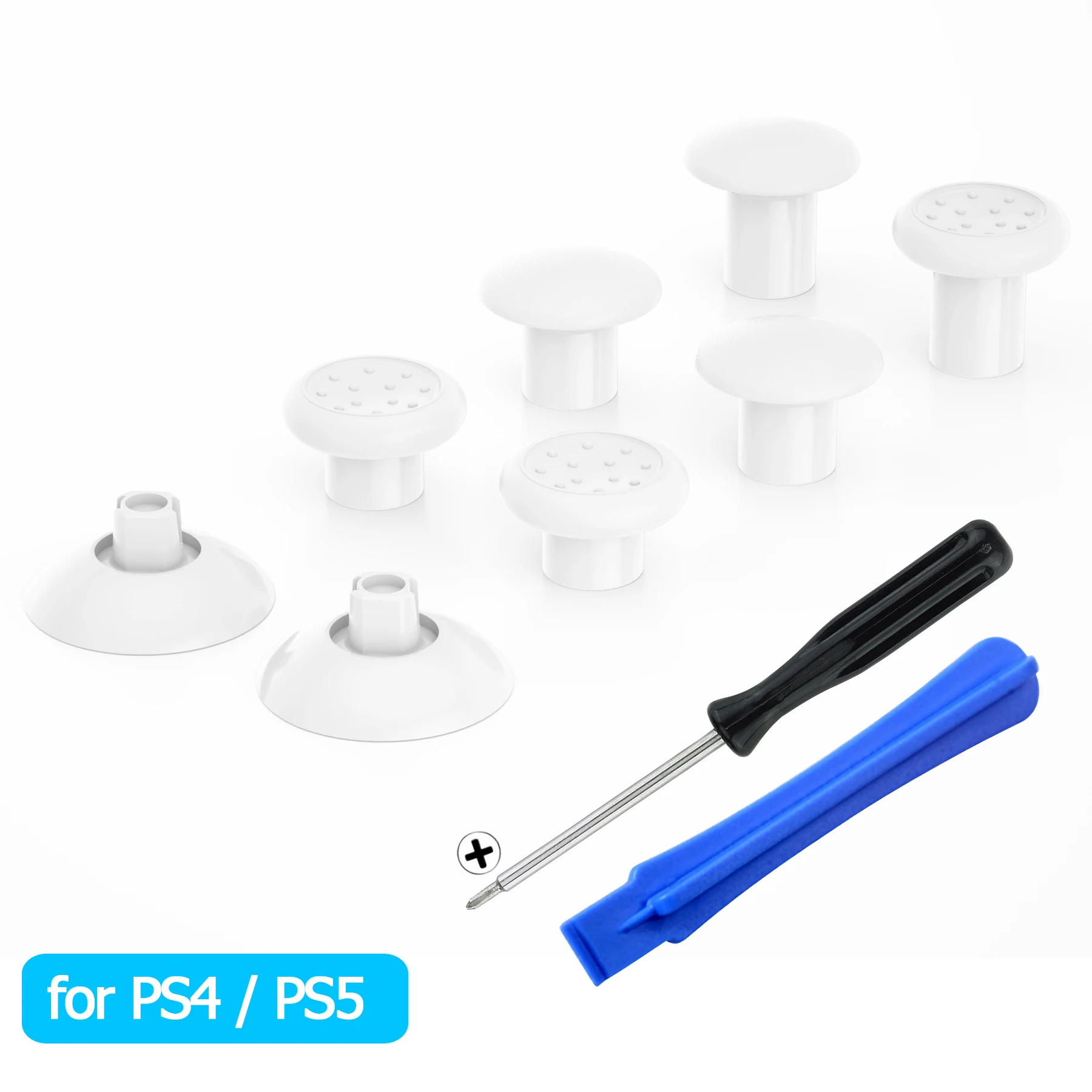 eXtremeRate Interchangeable Thumbstick Adjustable Joystick W/3 Grips for ps5, for ps4 All Model Controller - 4 Colors Available