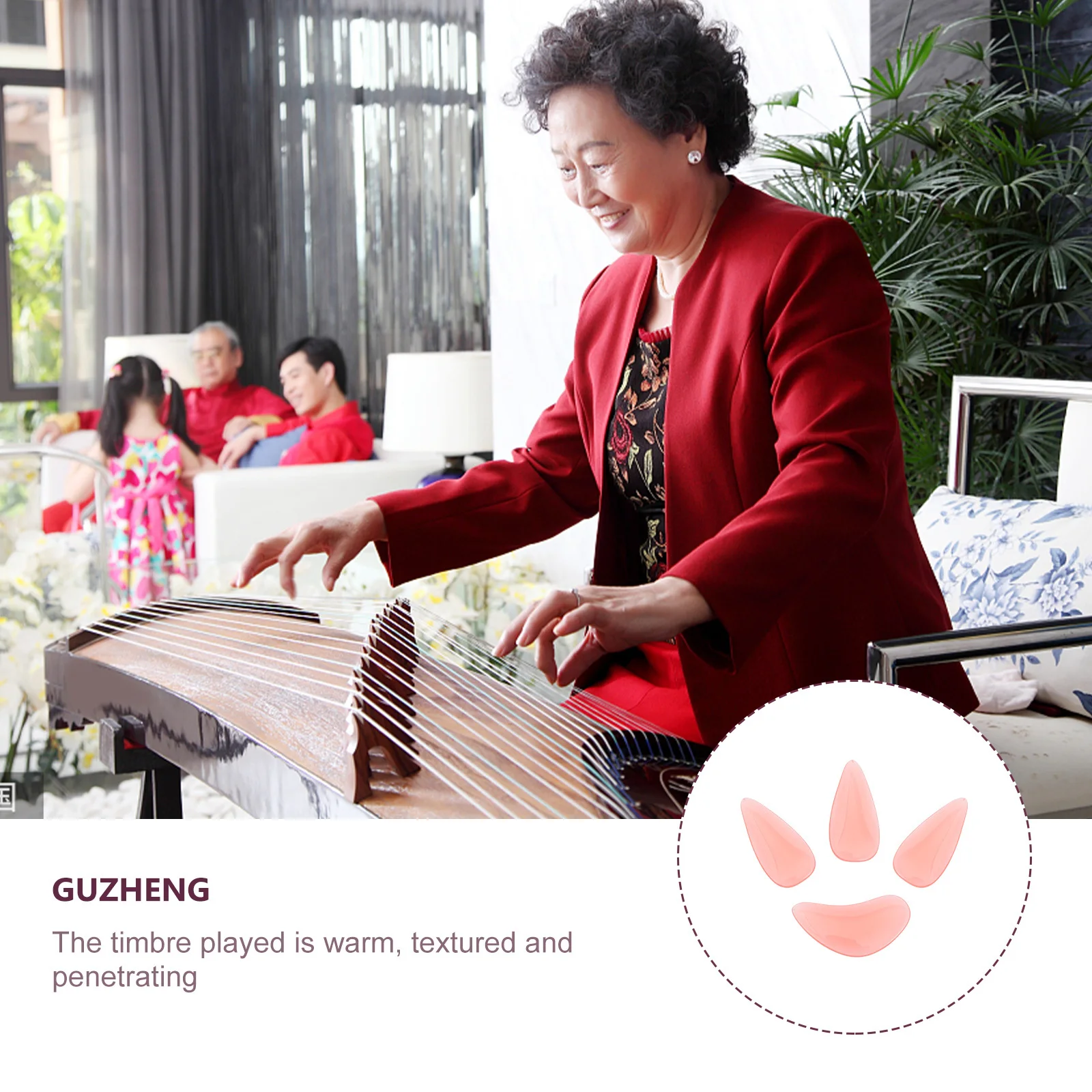 

1Set Guzheng Finger Nail Covers Breathable Durable Guzheng Playing Nails Fake Nails for Practice Performance Accessories