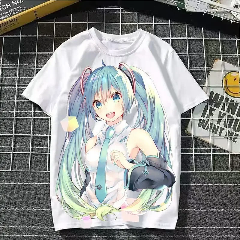 Summer miku creative student T-shirt Hatsune Miku anime peripheral two-dimensional large size short-sleeved cute couple clothes