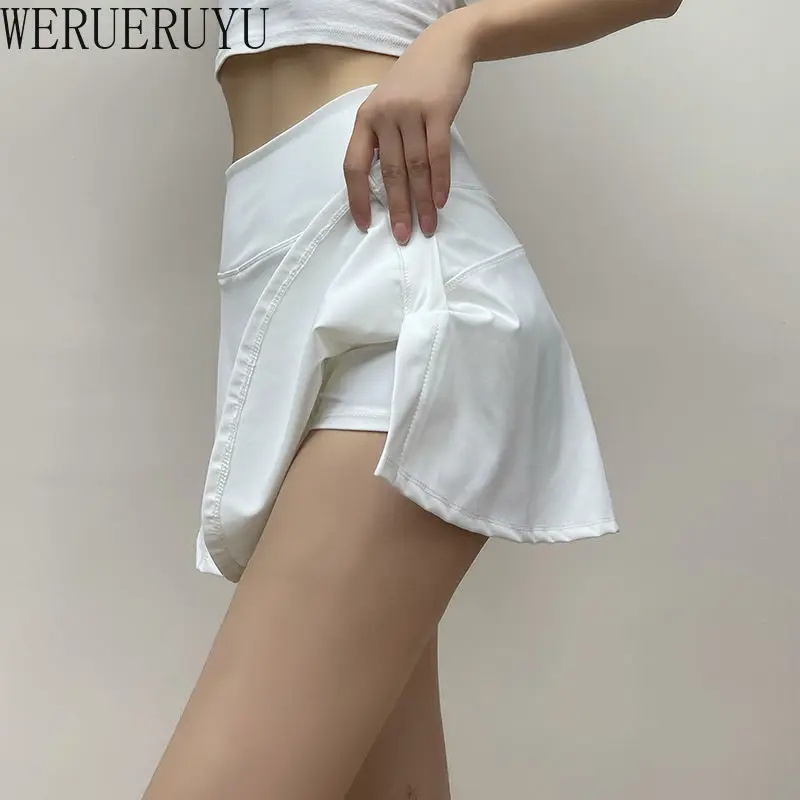 High Waist Elastic Mini Y2k Skirt Woman Y2k Clothes Korean Fashion Summer White Black Casual Sport Short Skirts for Women 2024