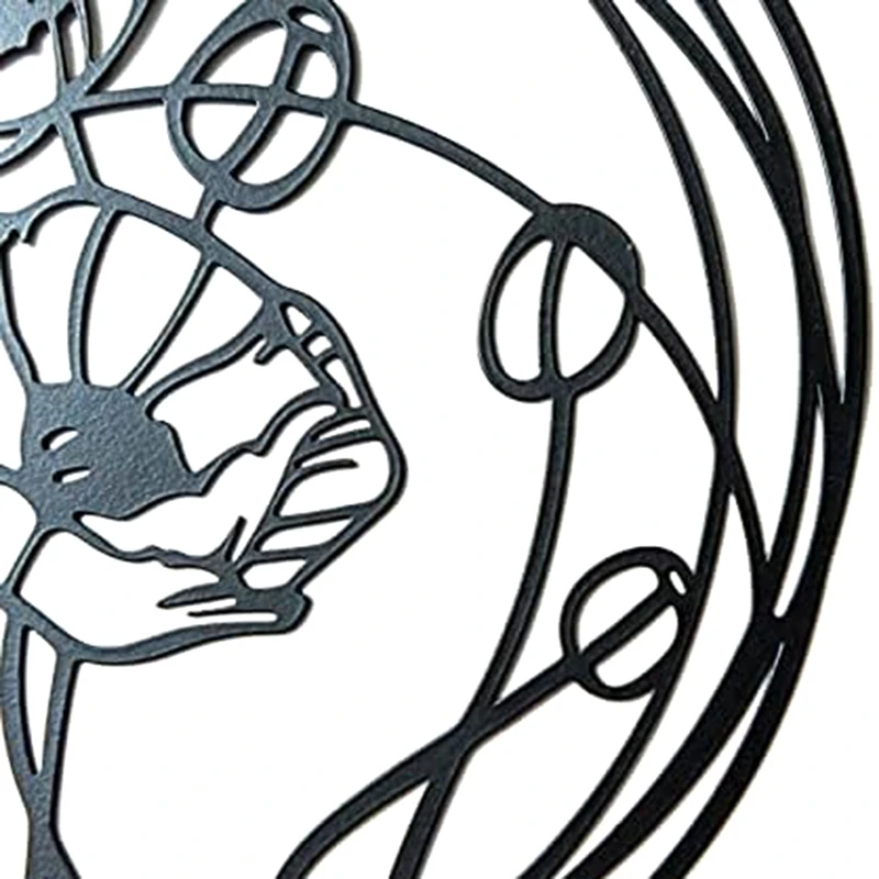 معدن زهرة جدار ديكور مجموعة من 3 ، أسود الأزهار الفن ، فوق السرير ديكور ، الحديثة الجدار الشنق النحت لغرفة ، دائم