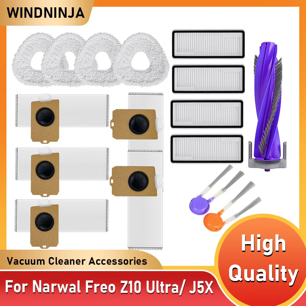 

Compatible For Narwal Freo Z10 Ultra J5X Vacuum Hepa Filter Mop Cloth Dust Bag Main Roller Side Brush Replacement Accessories