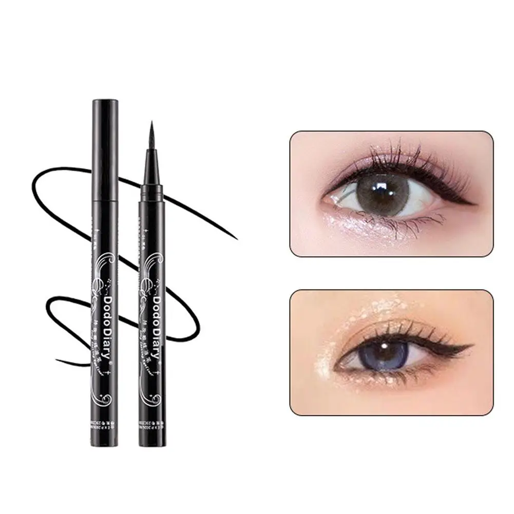 กันน้ํา Ultra-thin Liquid Eyeliner แต่งหน้าเกาหลีสําหรับ Quick DRY Smooth Eye Liner Long Last Lower Eyelash ปากกาเครื่องสําอาง B9Q6