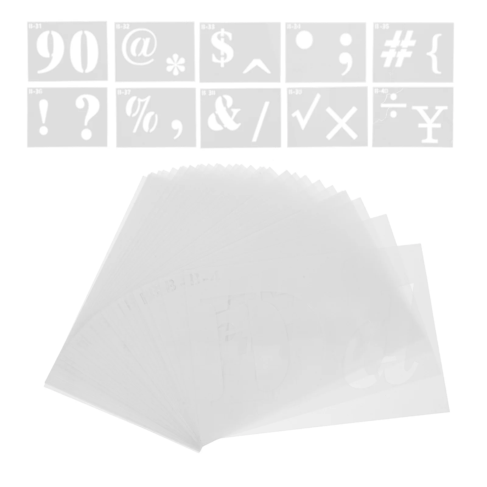 

40pcs Letter Number Stencils Set Hollow Pet Templates For Diy Painting Crafts On Journals Walls Wood Fabric Stencils For