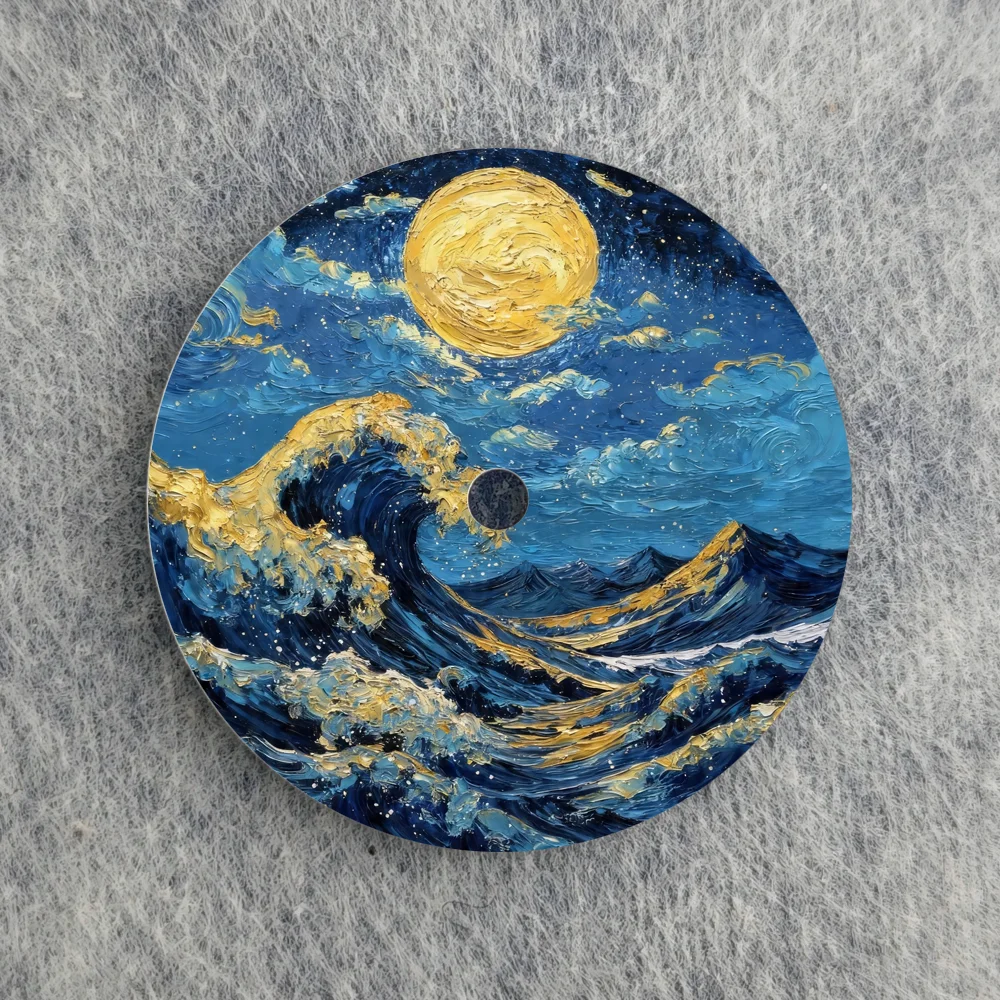 Cadran de montre NH35 de 28,5 mm, design vague Nuit étoilée de Van Gogh, pièces de rechange personnalisées pour le mouvement Seiko Mod NH36