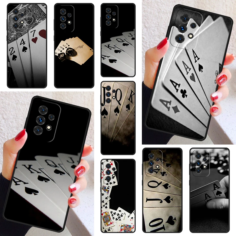 POKER PLAYING CARDS Phone Case Cover For Samsung Galaxy A52 A72 A73 A20e A21S A50 A70 A11 A12 A42 A31 A40 A51 A71 A32 A80 A91