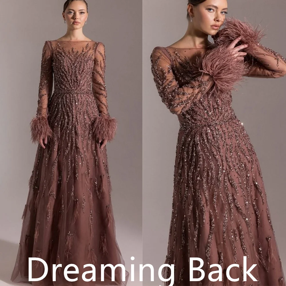 Customized Exquisite pure Organza Celebrity Gowns Luxury Scoop Sequined Feathers Crystal Mermaid Zipper Back Homecoming Dress image 2