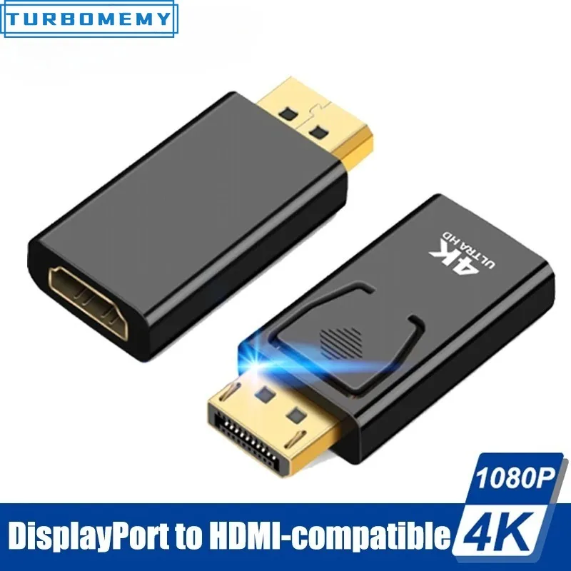 Cabos 4k hd displayport para hdmi-adaptador compatível com vídeo áudio macho dp para hdmi fêmea hd conversor de cabo de tv para pc projetor de tv