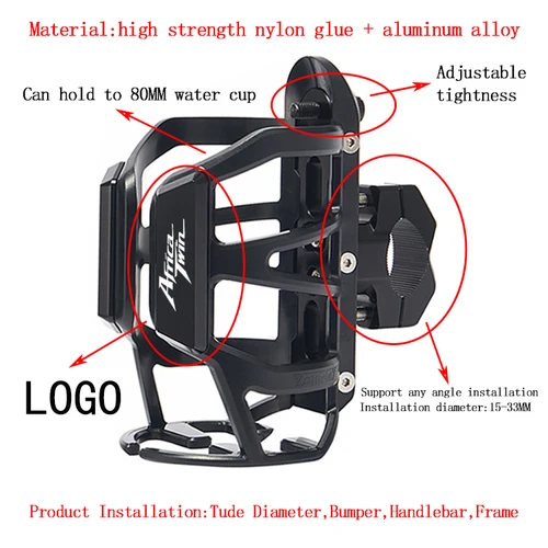 Imagen 2 del producto Para Honda Africa Twin CRF 1100 L CRF1100 CRF1000L motocicleta soporte para botella de agua y bebidas portavasos accesorios de montaje Sdand