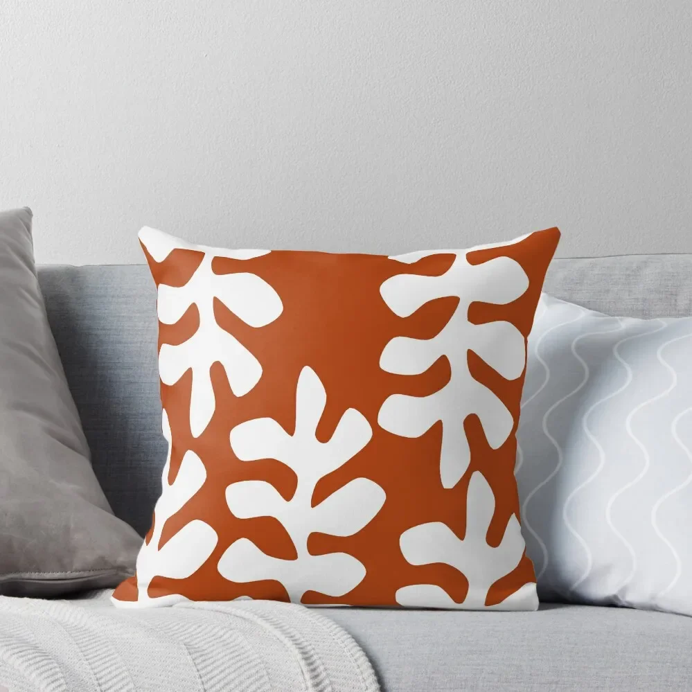 

Modern Matisse Inspired Leaves Pattern in Brown and White Throw Pillow Cushions Home Decor Christmas Pillow Covers pillow