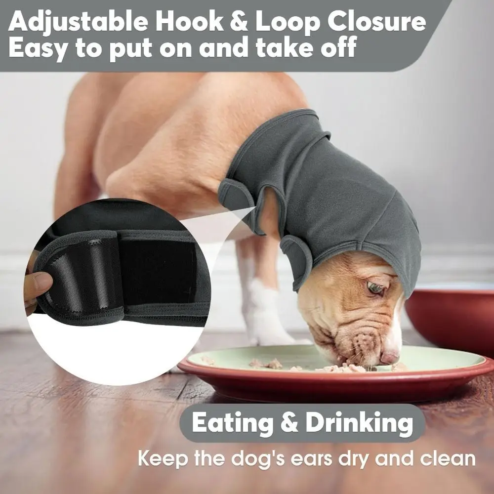 Warm Dog Calming Hood Adjustable Breathable Dog Ear Cover Washable Comfortable Dog Windproof Hat Veterinary Visits