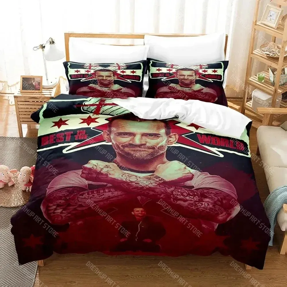

CM Punk Aew The Best In The World Bedding Set Duvet Cover Bed Set Quilt Cover Pillowcase Comforter king Queen Size Boys Adult