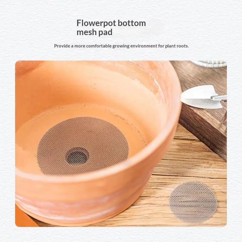 50Pcs Plastic Pot Hole Drainage Mesh Pads Breathable Prevent Soil Leakage Gaskets for Gardening Beginners